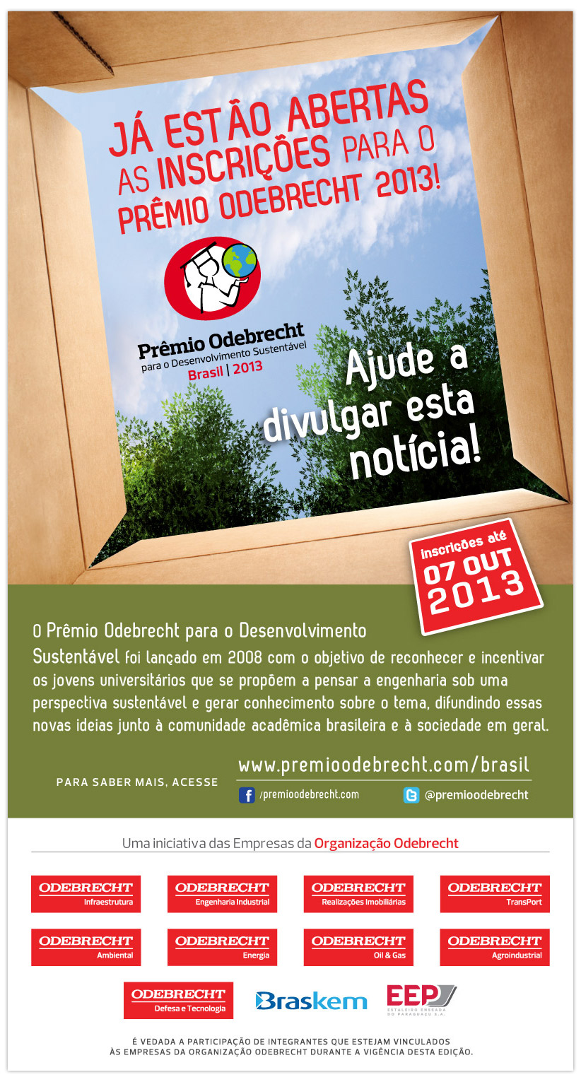 Pr&ecirc;mio Odebrecht para o Desenvolvimento Sustent&aacute;vel