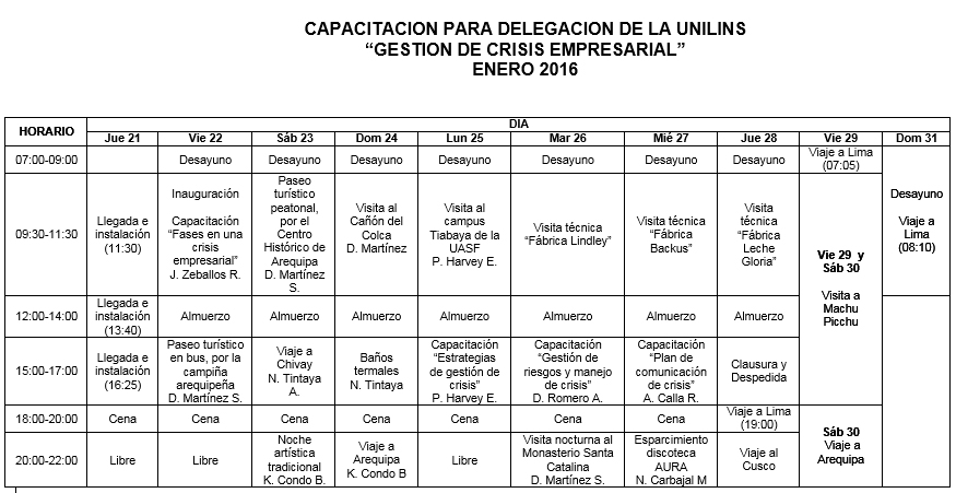 CAPACITACION PARA DELEGACION DE LA UNILINS